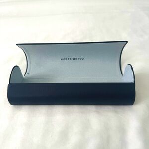 Warby Parker Blue Hard Shell Eyeglass Case Magnetic "Nice ToSee You" Inside NWOT